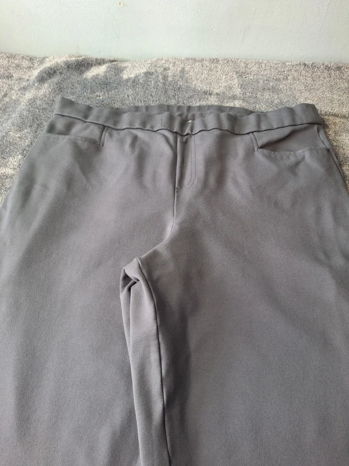 Pantalones de punto Susan Graver Pull On Ponte para mujer L gris pequeño cómodos carrera informales Foto 3 de 4