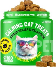 LEGITPET Cat Calming Treats Natural Anxiety Relief for Indoor Cats Stress Tr...