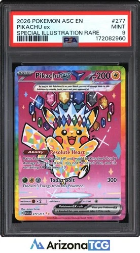 Pokemon 2026 Pikachu ex 277/217 SIR Ascended Heroes PSA 9