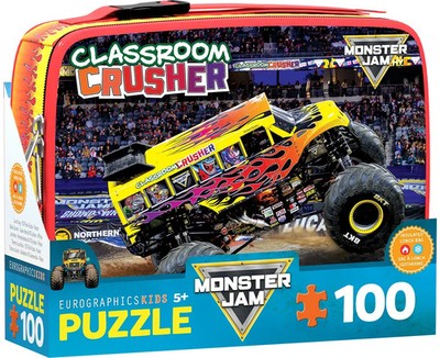 Classroom Crusher Monster Jam Lunch Bag & 100 Piece Jigsaw Puzzle Eurographics