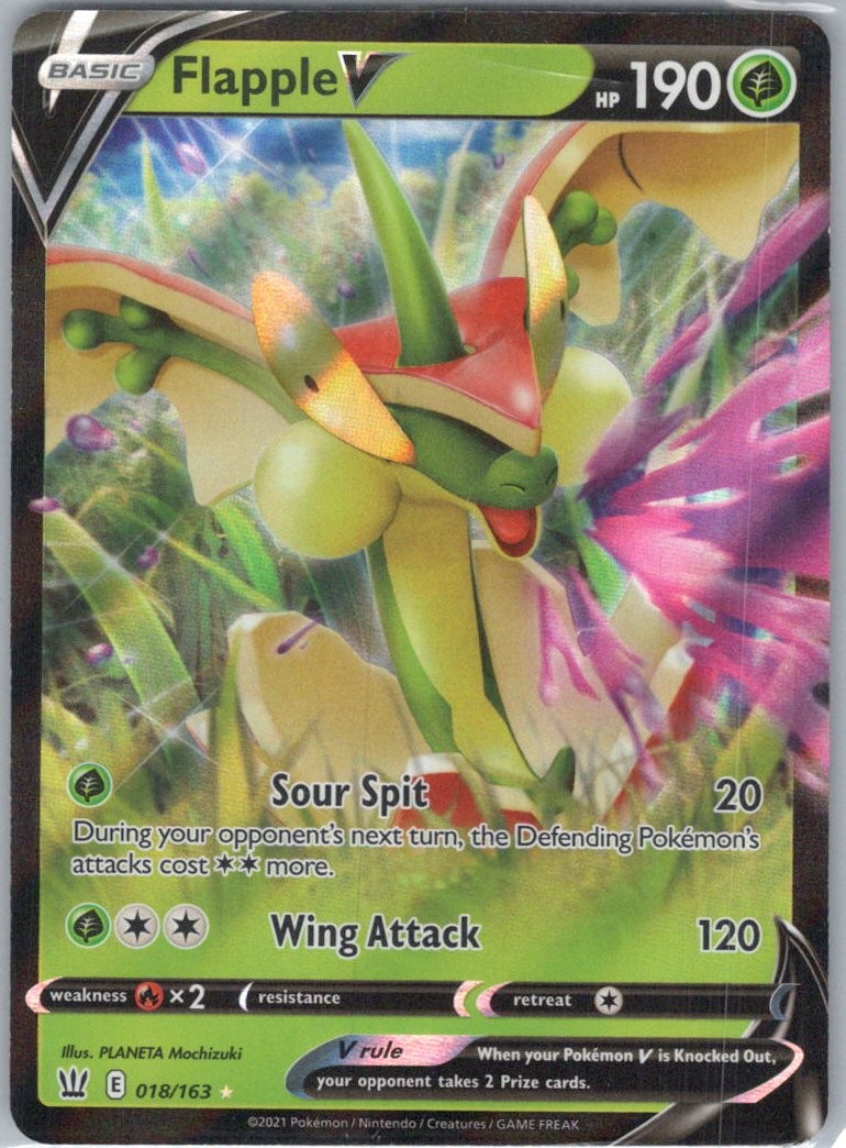Flapple V #18/163 (Holo) (NM) SWSH05: Battle Styles SWSH05 Pokemon