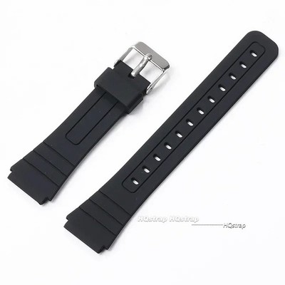 Ersatz Uhrenarmband F-91W, schwarz, Kunststoff, 18 mm.
