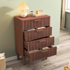 Kommode 60×34×91cm Sideboard Anrichte Schrank Vitrine Beistellschrank Nussbaum