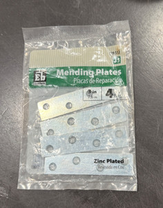 Everbilt Zinc Plated Mending Plates 3" – 4 Pack – New Sealed Hardware”