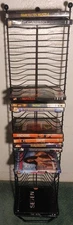 DVD Rack Tower Video Game Movie Storage Blu-ray Tall Metal Wire holds 50