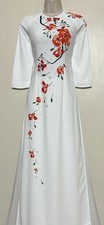 Ao Dai Lua Cao C  p Vietnamese Dress With Pant - Size : Small