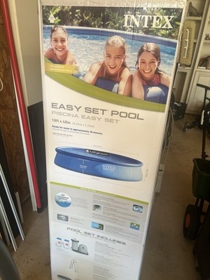 Intex Easy Set 18ft x 48in Above Ground Pool, Filter Pump, Ladder, Cover
