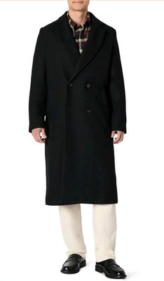 Amazon Essentials Men's Relaxed-Fit Double Breasted Wool Blend Longline Topcoat