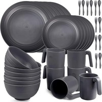 Geschirrset Kunststoff 36Pcs Leicht Unzerbrechlich Camping FüR 6 Personen