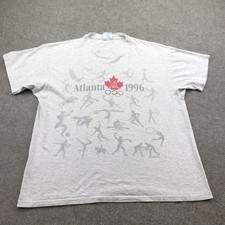 Vintage Olympic Shirt Mens XL Gray Atlanta 1996 Canada Hanes 90s