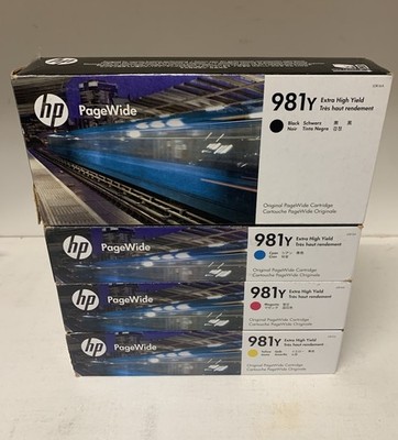 4 x Original HP981Y L0R13A L0R14A L0R15A L0R16A  SET PageWide Enterprise 556 586