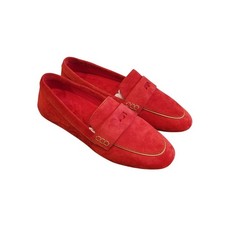 NWOT Birdies The Vesper Driver Red Suede Moccasins Preppy Slip On Loafers Size 7