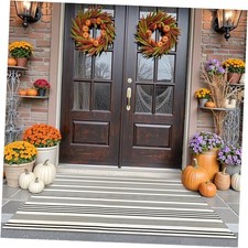 Black and White Striped Outdoor Rug, 3 x5 Cotton Modern Front Porch Door Mat