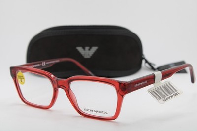 NEW EMPORIO ARMANI EA 3192 5075 CLEAR RED AUTHENTIC FRAMES EYEGLASSES 53-18 K1