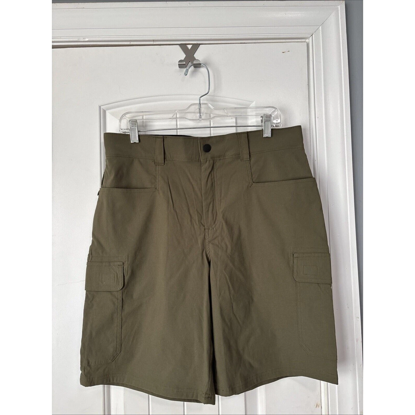 Orvis Shorts Mens 32 Cargo Pockets Outdoor Hiking Camp Casual Fish Green Nylon