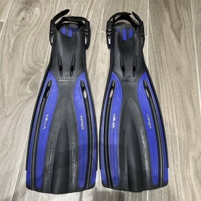 SCUBA DIVE Power Oceanic Viper OH Fin, OC Blue/BK, Reg - Dive Fins ADJUSTABLE
