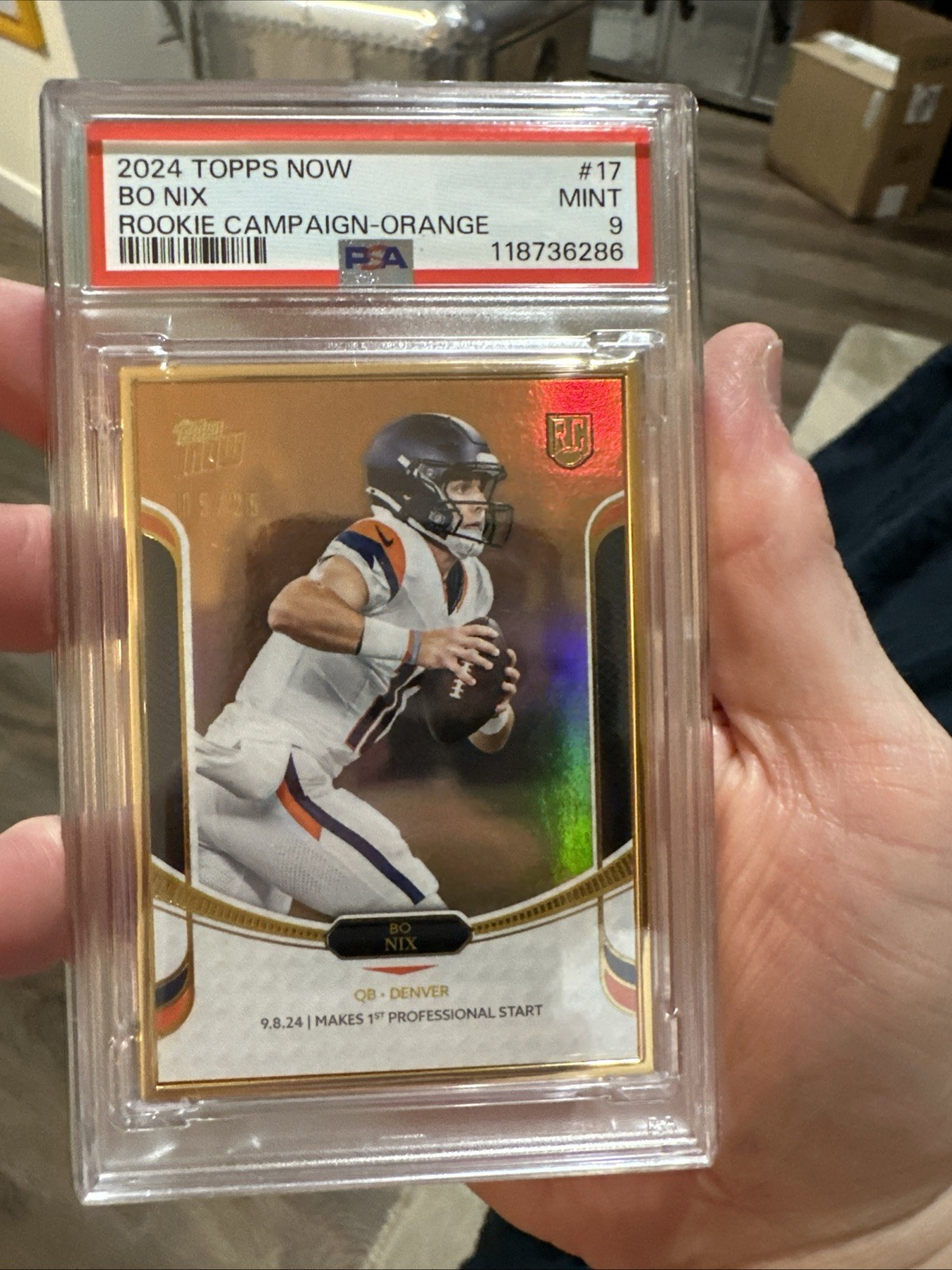 Bo Nix Topps Now Rookie Campaign #17 Orange