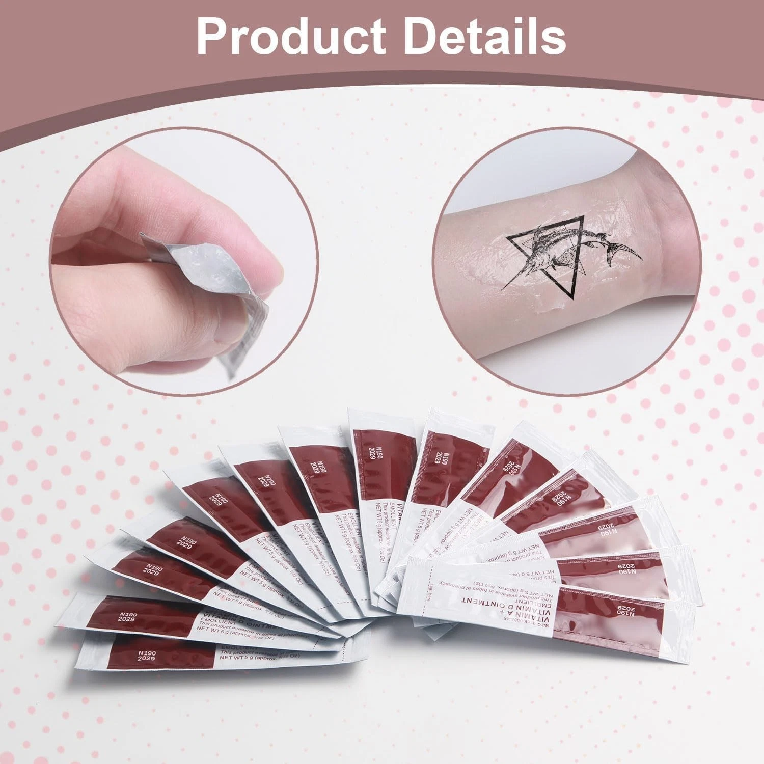 Tattoo Scar Repair Gel 50Pcs -Vitamin AandD Ointment for Tattoo Aftercare,Dry... image 5