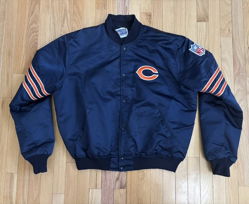 Vintage Chicago Bears Starter Bomber Satin Jacket Coat NFL Men’s Size XXL - Picture 1 of 8