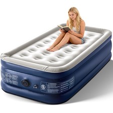 Camping Twin Air Mattress with Built-in Pump 18" Thickness 330lbs Heavy Duty ...
