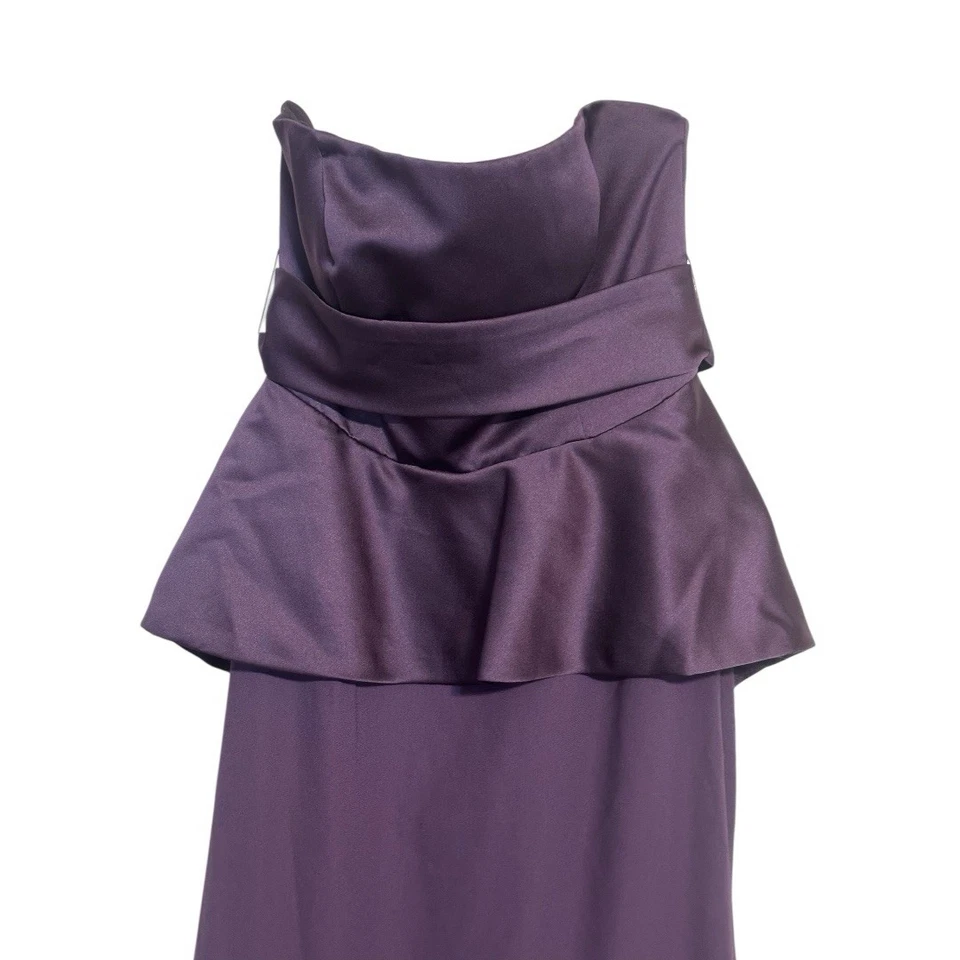 Белый от Vera Wang фиолетовый без бретелек пеплум платье размер 8 подружки невесты платье - Изображение 2 из 4