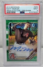 2019 Bowman Chrome Green Refractor Auto /99 MATT MERCER RC CARD PSA 9 MINT