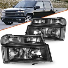 For 04-12 Chevy Colorado Gmc Canyon Black Headlights Clear Corner Bumper Lamps For 04-12 Chevy Colorado Gmc Canyon Black Headlights Clear Corner Bumper Lamps