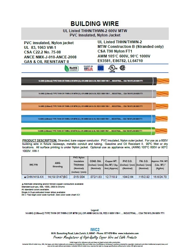 500 FT THHN/THWN WIRE. 12AWG STRANDED BC 600 VOLT. MADE IN USA. 5 COLORS - Image 3 of 3