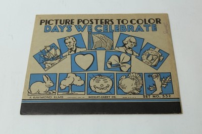 Picture Posters To Color DAYS WE CELEBRATE F. Raymond Elms 1951 Set No. 532