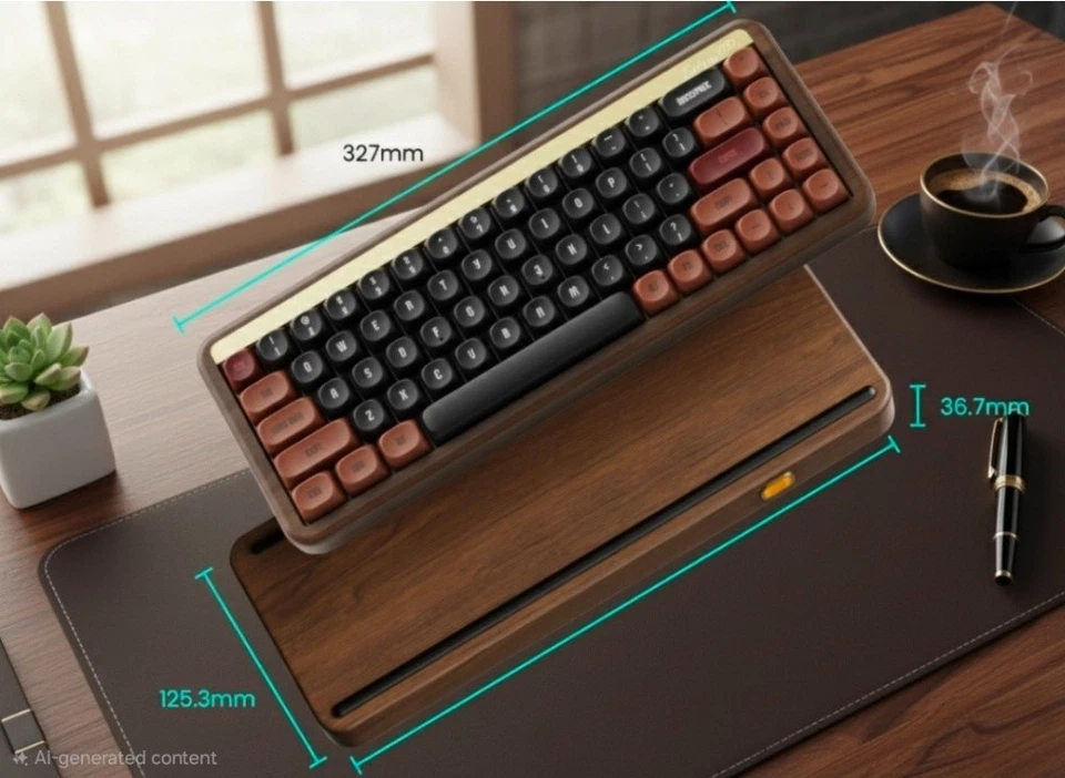 Akko Mechanical Gaming Keyboard with Walnut Wooden Case MU01 Autumn 65% 68-K - Image 4 of 4
