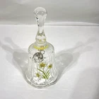 Fenton Glass Bell, Flowers, December, Handpainted, Small, 4 In