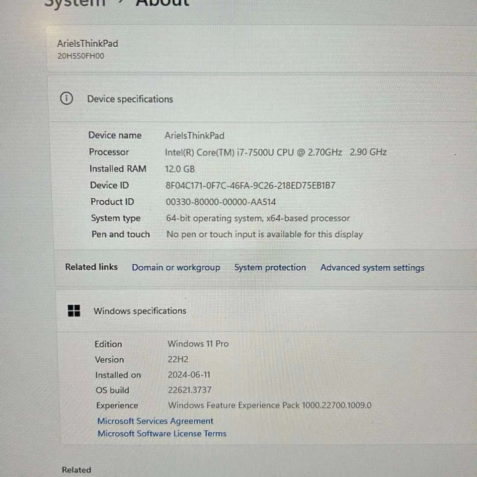 Lenovo ThinkPad E570 i7-7500U 2.70GHz 12GB with Windows 11 pro RAM NVidia GTX - Image 2 of 4