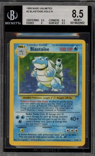 Pokemon Blastoise Base Set Unlimited Holo Rare #2 BGS 8.5