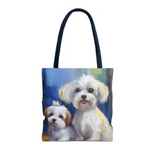 Maltese Polyester Tote Bag - The Elegance of Charm