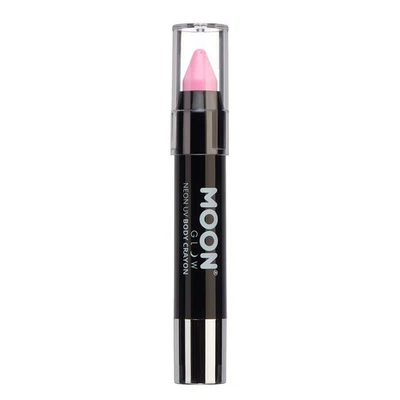 Smiffys Moon Glow Pastel Neon UV Body Crayons, Pastel Pink