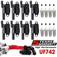 8x Uf742 Coil Spark Plug Wire Tune Up Kit For Chevy Silverado 1500 6.2l 5.3l