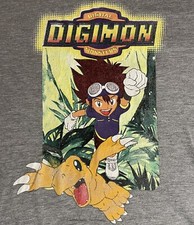 Vintage Digimon Shirt Euro Limited Cartoon Pok mon Anime YuGiOh Y2k Bakugan RARE