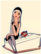 582.Pretty Sad Widow wall Art Decoration POSTER.Graphics to decorate home office