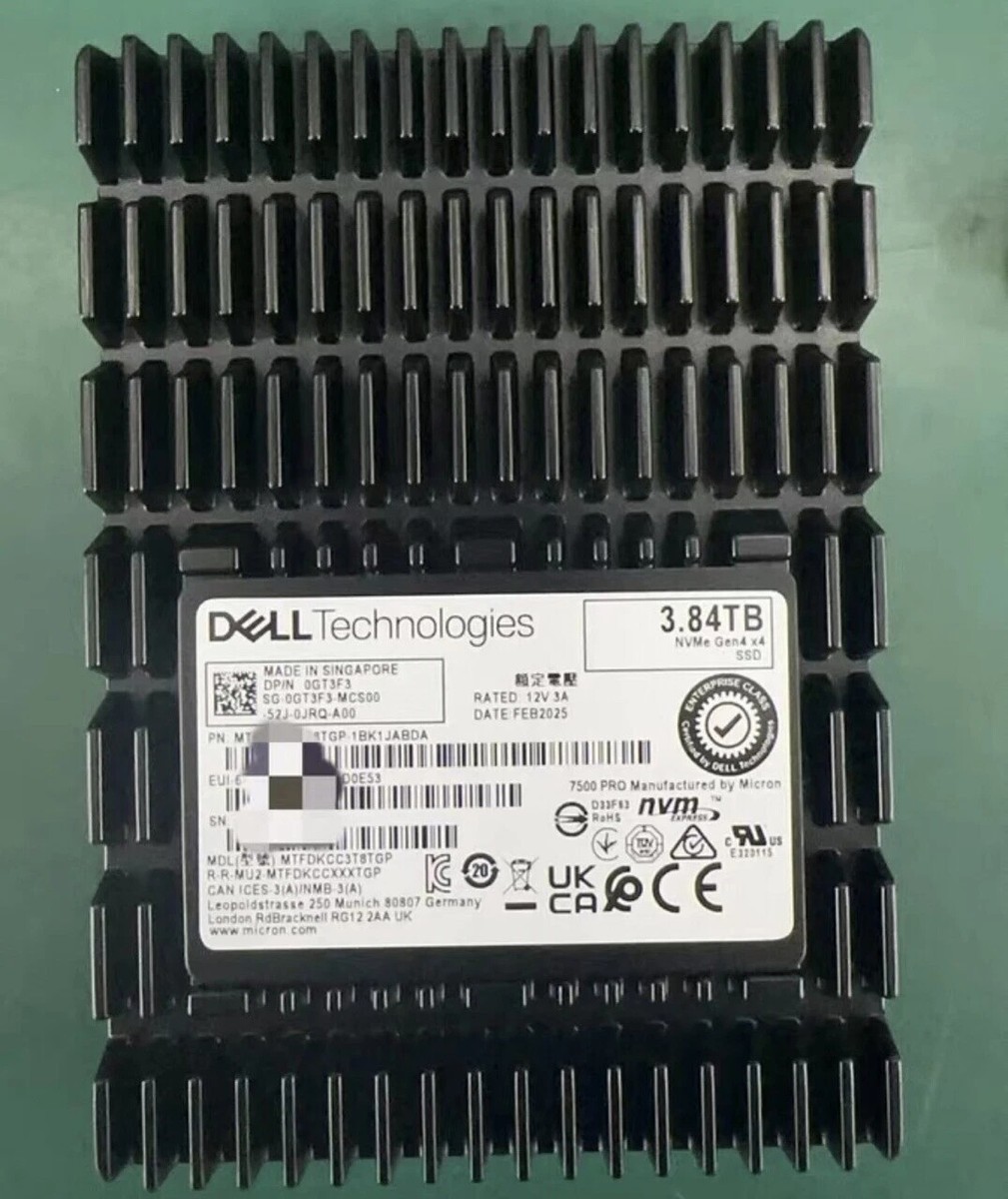 DELL MICRON 7500 PRO 3.84TB SSD U.3 NVMe Gen4 x4 MTFDKCC3T8TGP DP