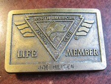 Vintage North American Fishing Club Life Member Belt Buckle