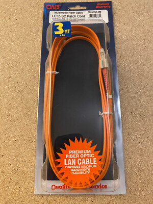 QVS LC-SC 3 Meter Multimode Fiber Optic Patch Cable Duplex 62.5/125 (FDLCSC-3M)