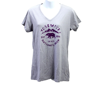 #ad The North Face Short Sleeve Camp Geo Triblend Yosemite V Neck Tee Size M Gray $17.10