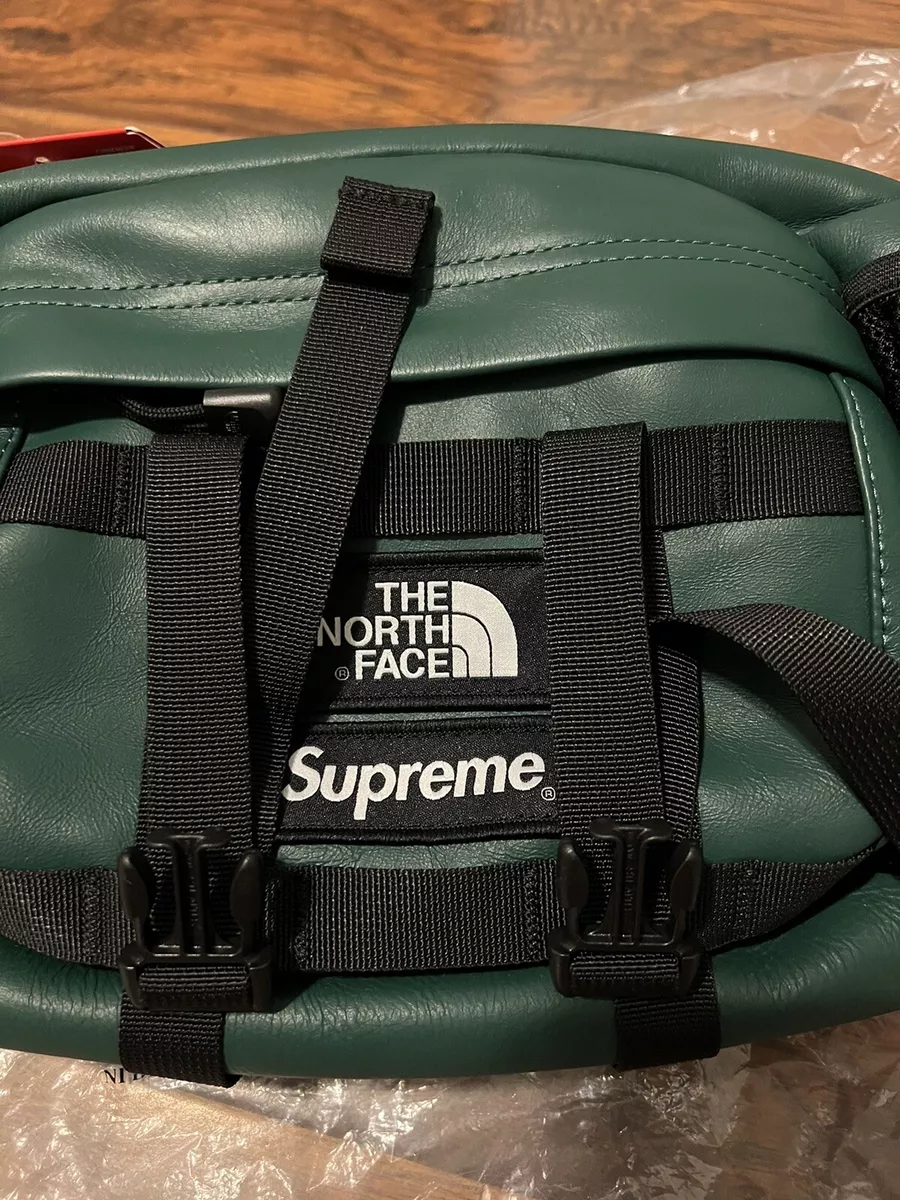 Supreme X The North Face Leather Mountain Waist Bag Dark Green