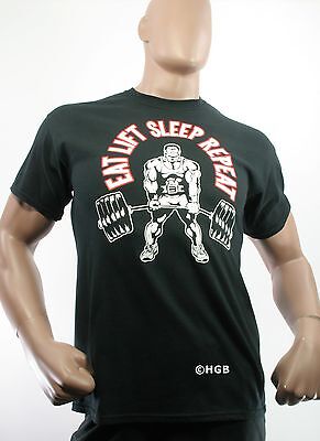 Mens 100% Cotton Graphic T Bodybuilding Tee Shirt Gym Clothing Power Lifting