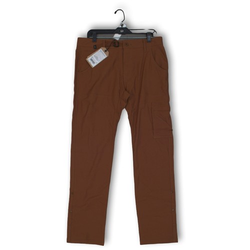 NWT Prana Brown Stretch Zion Slim Flat Front Hiking Chino Mens Pants