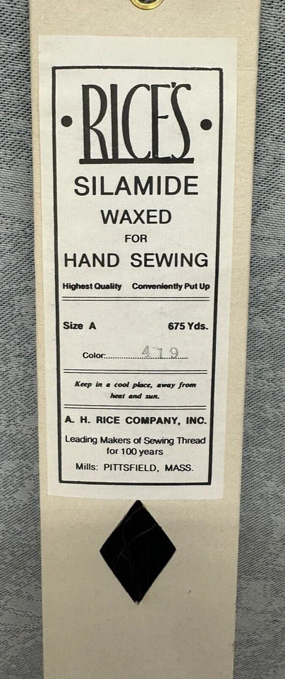 A.H. RICE CO. Rice's Waxed Silk Hand Sewing Thread - 675 Yards/Color 419/Size A - Image 2 of 4