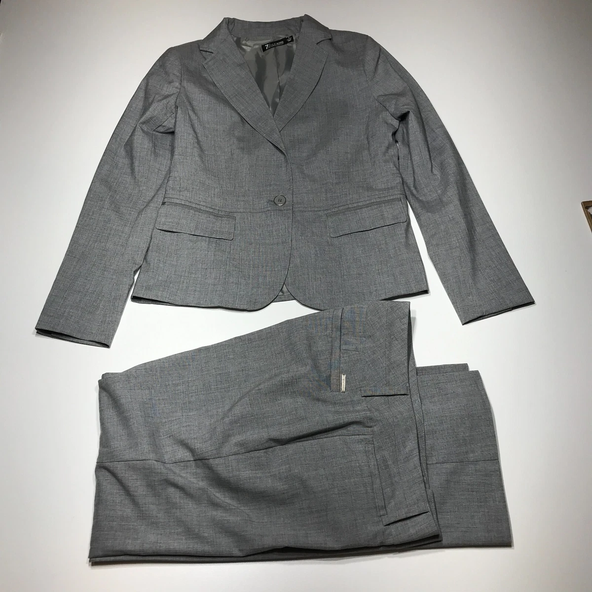 7th Avenue Suiting NY&Co Suit Set Womens Size 6/10 Gray 2 Piece