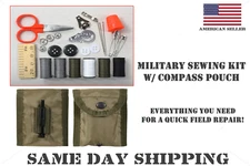 Military Tactical G.I. Style Sewing Kit Set W/ Compass Pouch