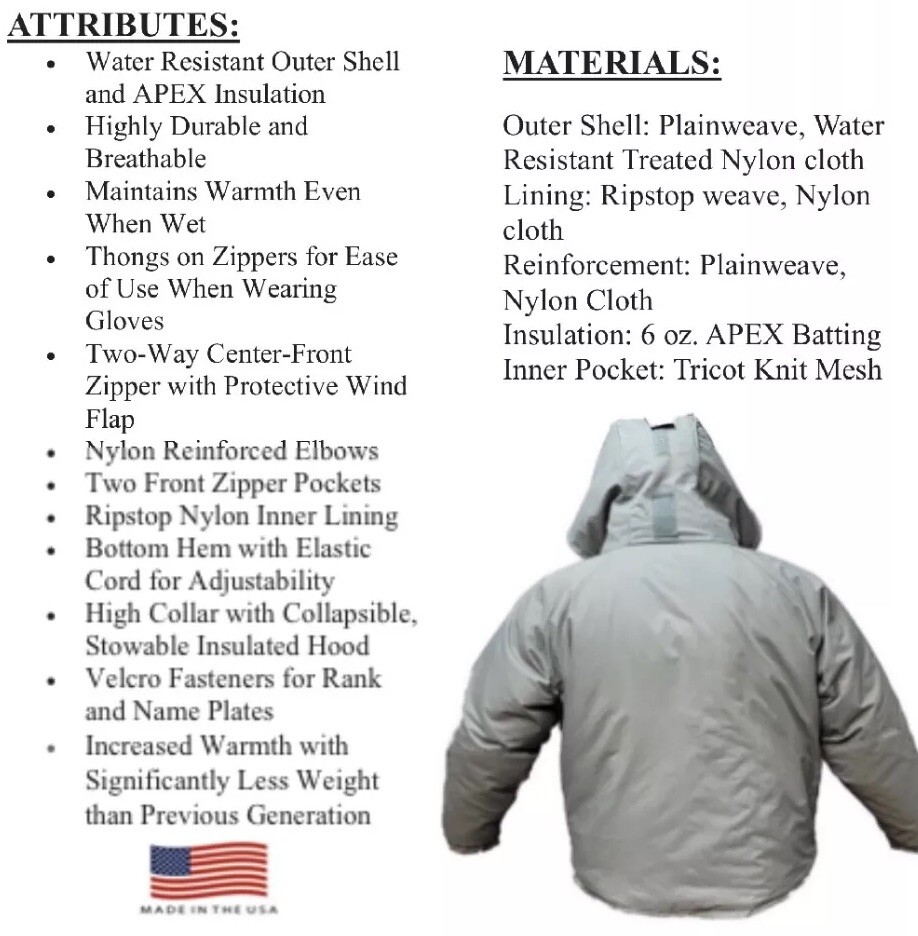 Authentic USGI GEN III Level 7 ECWCS Extreme Cold Weather Authentic USGI GEN III Level 7 ECWCS Extreme Cold Weather