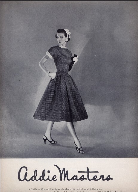 Vintage 1950's Addie Masters California Green Light Wool Hooded Hostess Dress M image 3